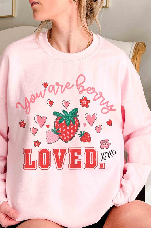 PLUS SIZE - YOU ARE BERRY LOVED Graphic Sweatshirt