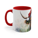 Santa Cow Mug, Highland Cow Mug, Cow Mug, Secret Santa Gift, Gift Exchange Gift, Gift under $20