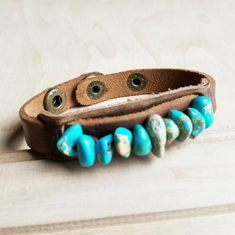 Dusty Narrow Cuff with Turquoise Regalite Stones