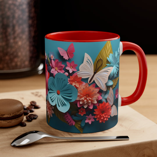 Flirty Mug, Butterfly Mug, Floral Mug, Gift for Her