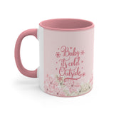 Pink Christmas Mug, Pastel Christmas, Baby It's Cold Outside Mug, Holiday Mug, Christmas Mug, Secret Santa Gift