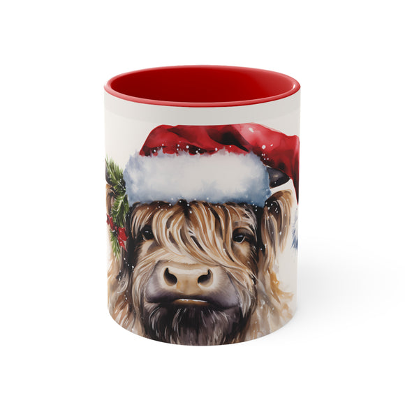 Highland Cow Mug, Cow Mug, Christmas Cow Mug, Christmas Mug, Gift for Her,
