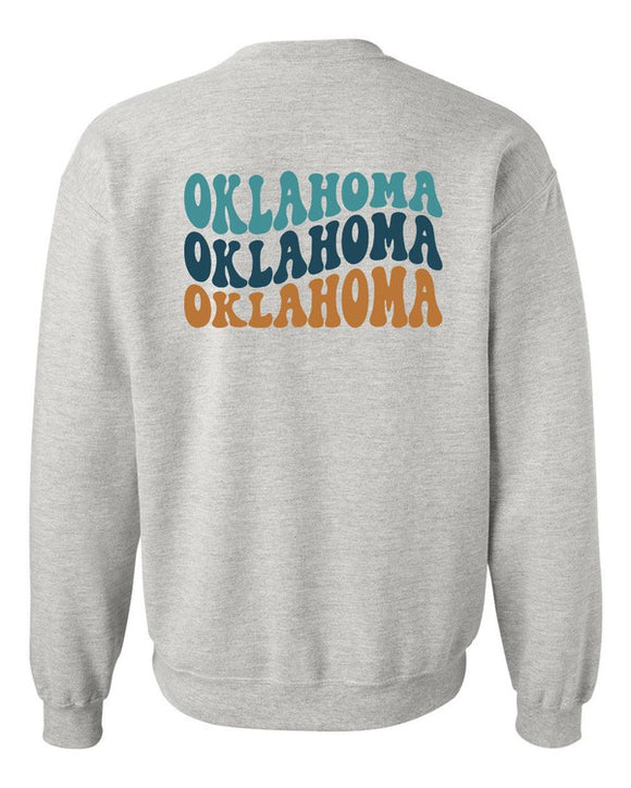 Colorful Groovy Oklahoma Crewneck Sweatshirt