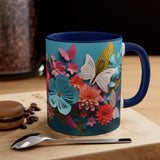 Flirty Mug, Butterfly Mug, Floral Mug, Gift for Her