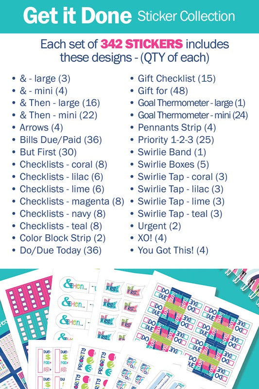 Get it Done Planner Sticker Set 342-Count Assorted