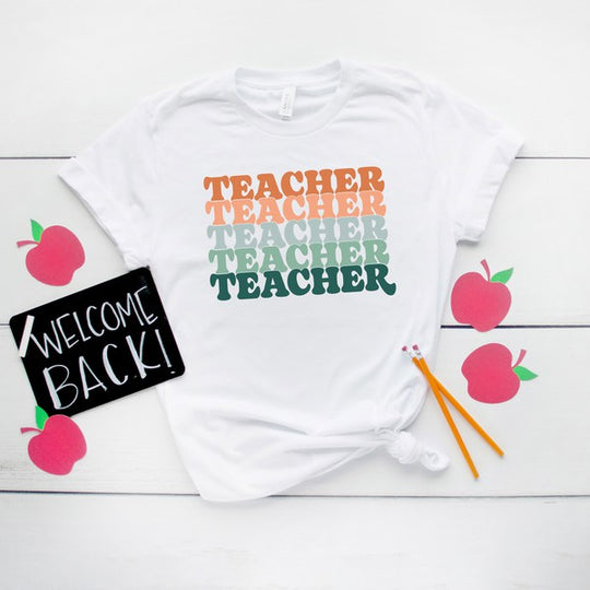 Stacked Teacher Short Sleeve Graphic Tee