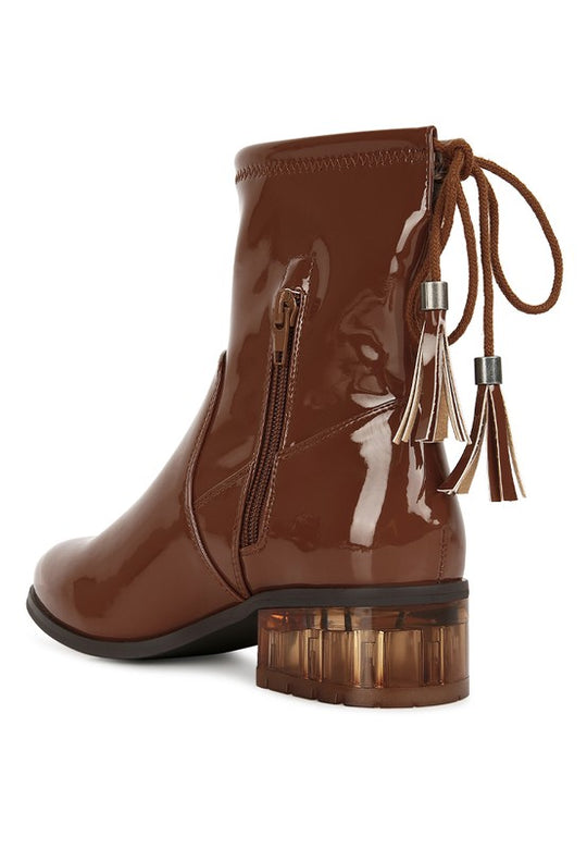 Cheer Leader Tassels Detail Ankle Boots