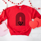 Rainbow Be Mine Heart Distressed Sweatshirt