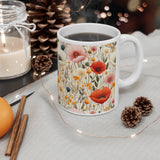 Floral Mug, Poppy Mug, Fall Floral Mug, 3D Mug, Fall Mug, Secret Santa Gift, Gift for Her