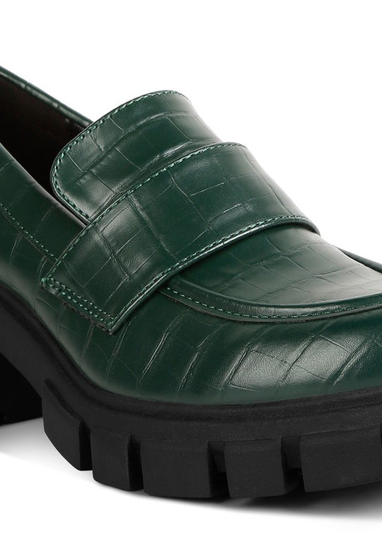 Benz Chunky Block Heel Loafers