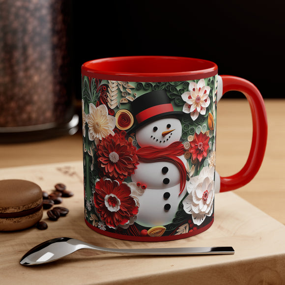 Snowman Mug, 3D Snowman Mug, Christmas Mug, Holiday Mug, Fun Christmas Mug, Secret Santa Gift,