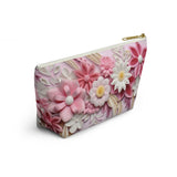 Paper Flower Pouch, Floral Pouch, Feminine Pouch, Floral Bag, Floral Make-up Bag,
