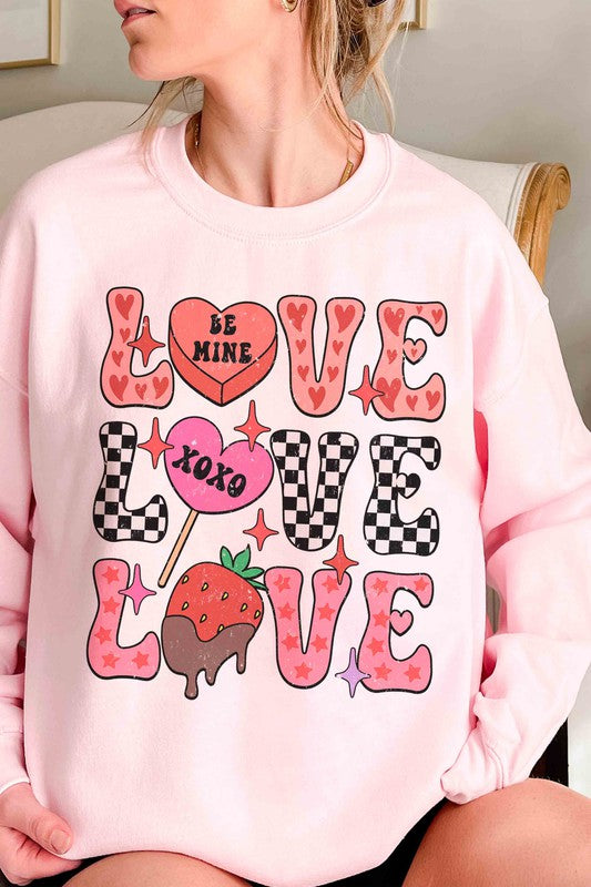 LOVE STACKED CANDIES Graphic Sweatshirt