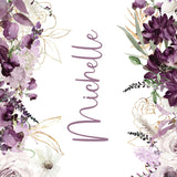 Purple Personalized Floral 20 oz skinny tumbler