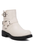 Allux Faux Leather Pin Buckle Boots