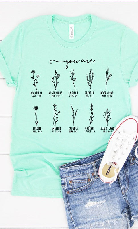 You Are Inspirational Floral Graphic Tee