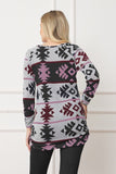 Aztec Shirred Side Accent Top