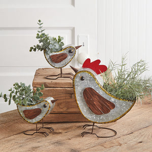 Mother Chick and Hens Planters
