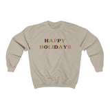 Happy Holidays Sweatshirt, Christmas Crew Neck - Santa Anna's Christmas Shop