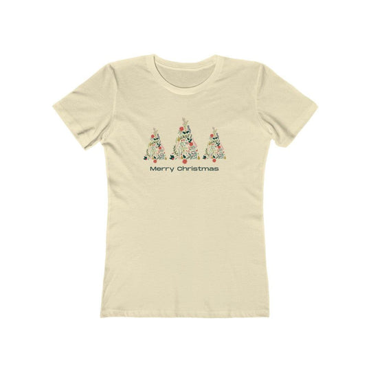 Floral Christmas Tree Ladies Short Sleeve - Santa Anna's Christmas Shop