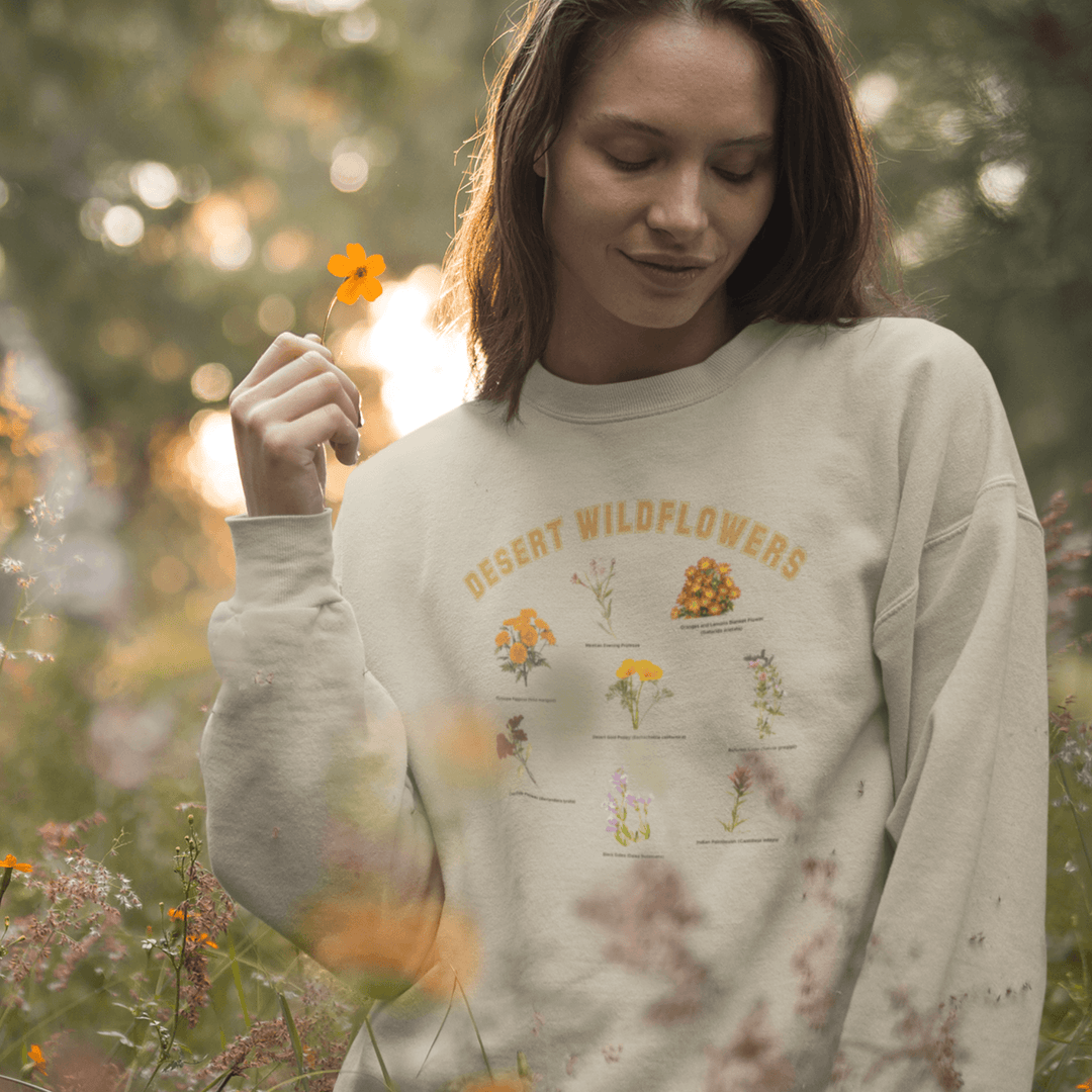 Desert Wildflower Cottagecore Botanical Sweatshirt - Santa Anna's Christmas Shop