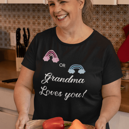 Gender Reveal Rainbow Grandma Tee - Santa Anna's Christmas Shop