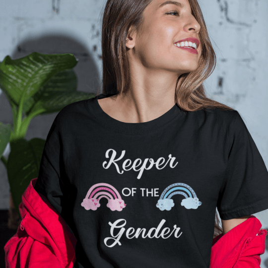 Gender Reveal Rainbow Keeper of the Gender Tee - Santa Anna's Christmas Shop