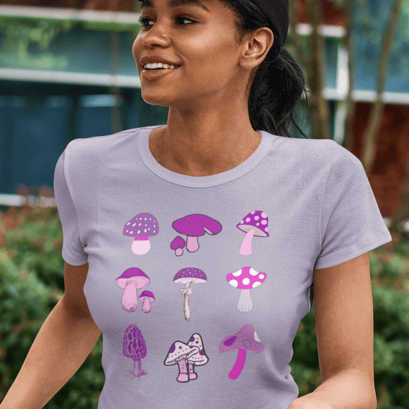 Lilac Mushroom Shirt, Purple Mushroom Shirt, Pastel Mushroom Shirt - Santa Anna's Christmas Shop